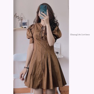 Váy xếp ly eo thô