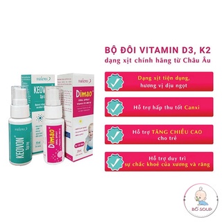 Combo Tăng chiều cao cho trẻ Dimao Vitamin D3 + Keovon Vitamin K2,Date 12/2024