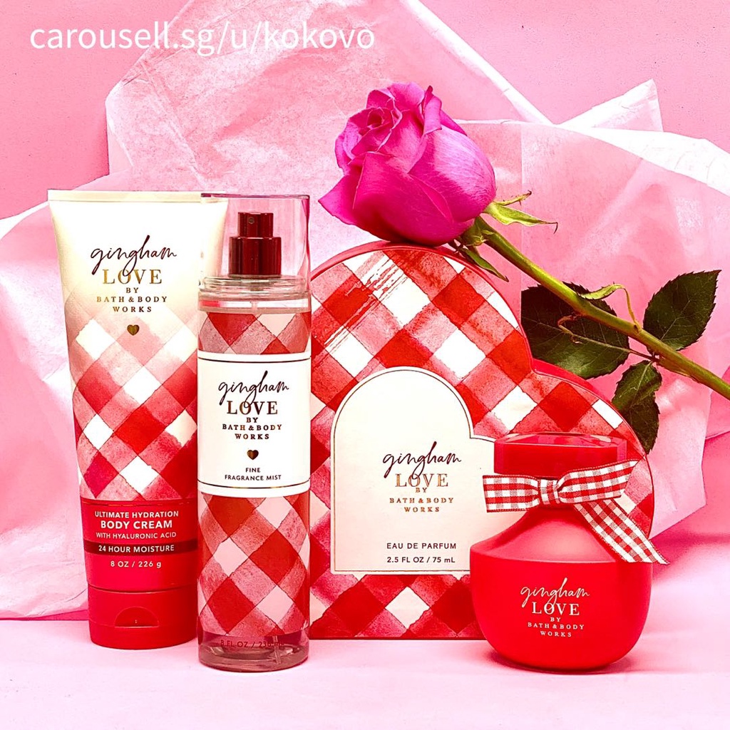 GINGHAM LOVE | Bộ Sản Phẩm Gel Tắm - Dưỡng Thể - Xịt Thơm Nước Hoa Toàn Thân Bath & Body Works Body