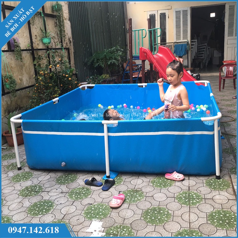 Bể bơi lắp ghép khung kim loại KT 2.2x2.2x0.6m