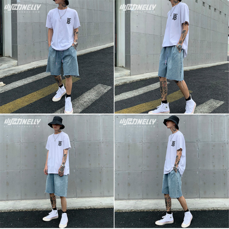 2020 men shorts Hip Hop Cargo Shorts Streetwear Denim Shorts Harajuku Jogger Shorts Summer Men Denim Short