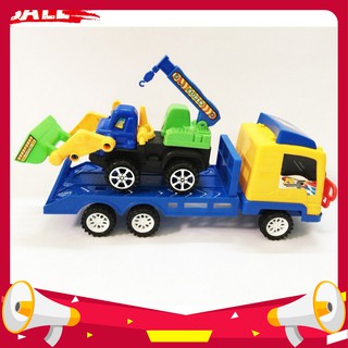 ĐỒ CHƠI TRẺ EM - MÔ HÌNH XE TẢI CHỞ MÁY XÚC CÔNG TRÌNH - kingtoys99