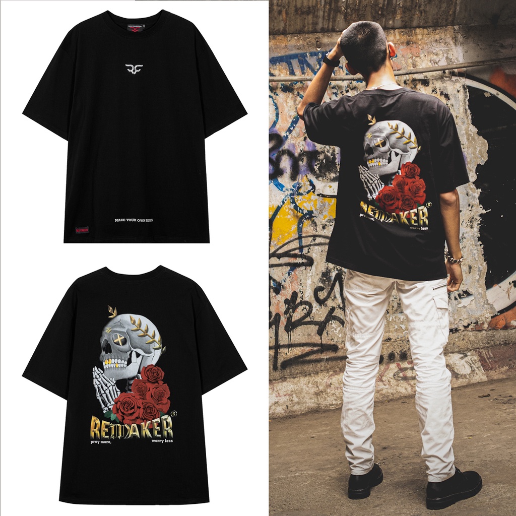 Áo Thun REMAKER Eternity Tee Oversize Unisex Tay Lỡ - Đen - Local Brand Chính Hãng