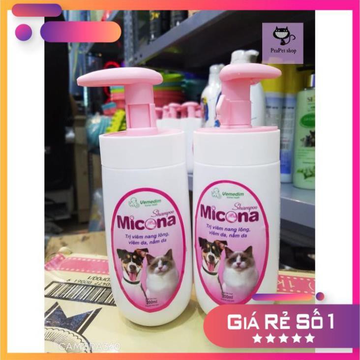 [GIẢM GIÁ] Dầu tắm chó mèo Micona nấm da 200ml