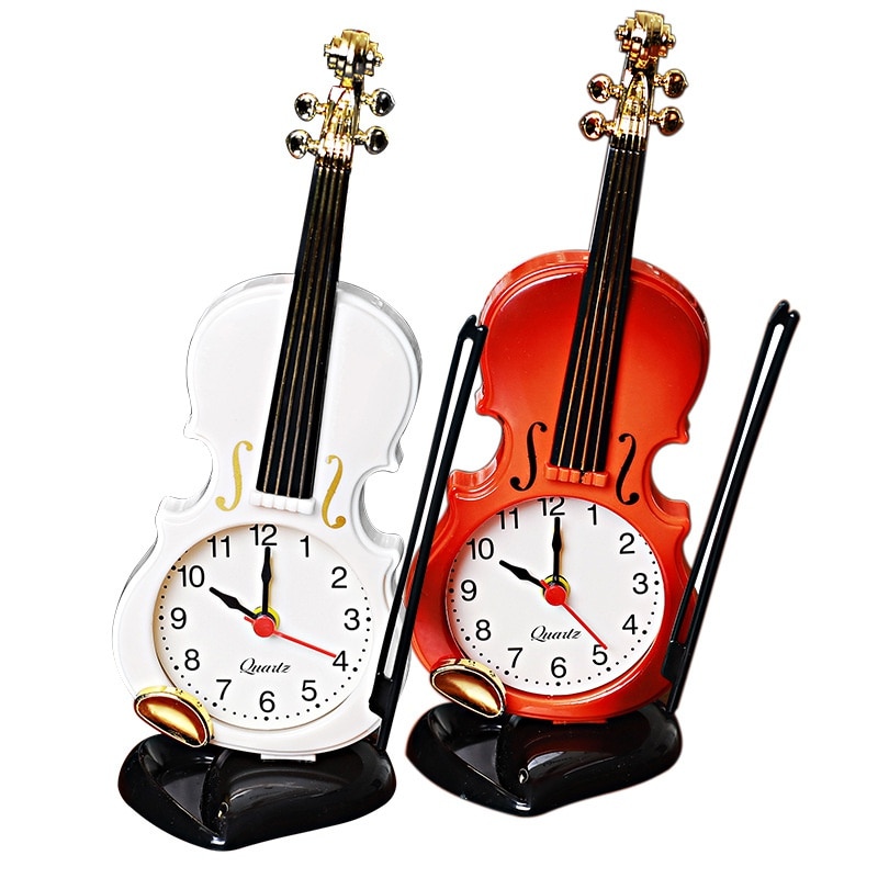 Đồng Hồ Báo Thức Hình Đàn Violin Hoạt Hình Đơn Giản Sáng Tạo Phong Cách Châu Âu Cổ Điển Cho Học Sinh