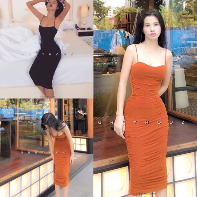 Đầm 2s maxi nhún thân