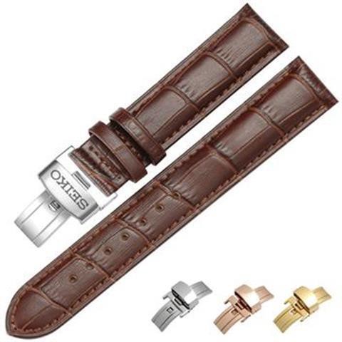 （Bolanxun） Đồng hồ Seiko SNDC31J1 dây da khóa bướm sup252 / 250 22mm18 20 dây đeo nam và nữ