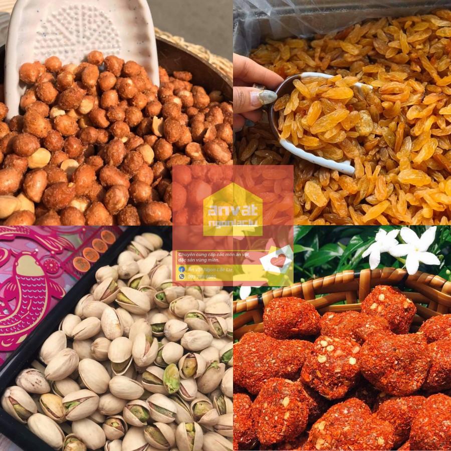 100g Đậu Phộng Mắm Ớt / Me Đất Sét / Nho khô / Hạt dẻ cười dùng thử