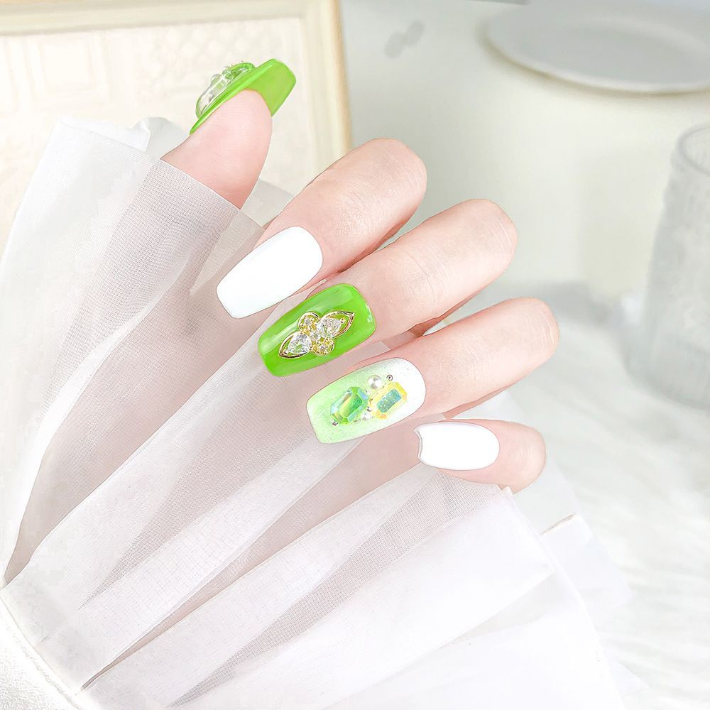 [Hàng mới về] Bộ hạt đá đính trang trí móng tay nghệ thuật 3D nhiều màu sắc thời trang