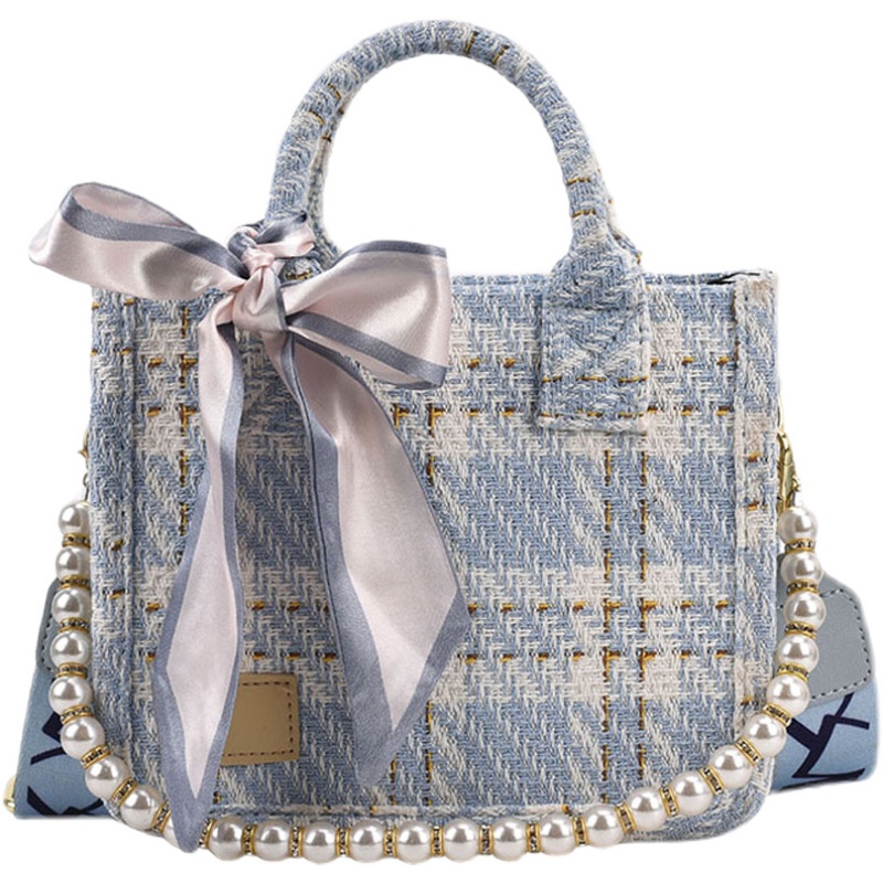 Túi Vuông Xách Tay Nữ Len Đan Thiết Kế Mới Thời Thượng