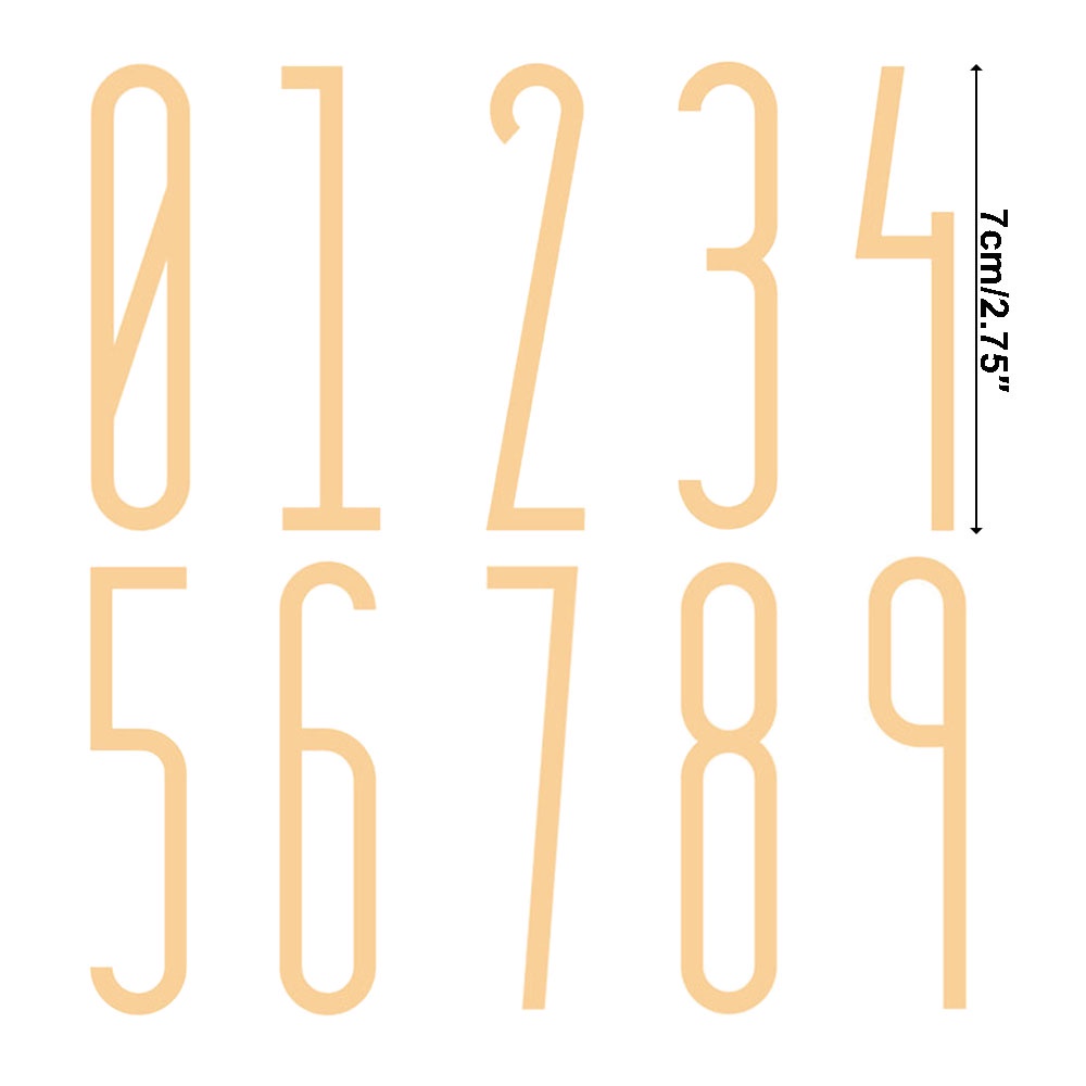 Biển số nhà bằng đồng thau 0-9 7cm phong cách Bắc Âu sáng tạo