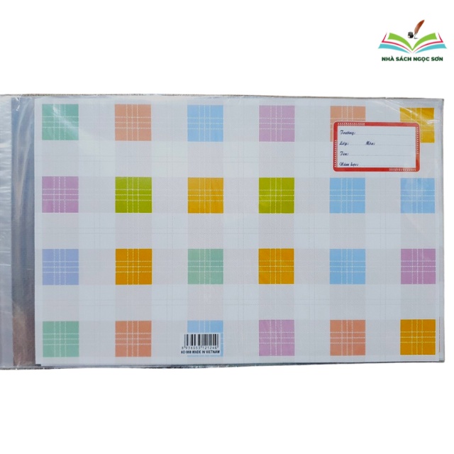 Bìa Bao Vở Bao Tập Có Sẵn Bìa Kiếng Và Nhãn Tên DCHT