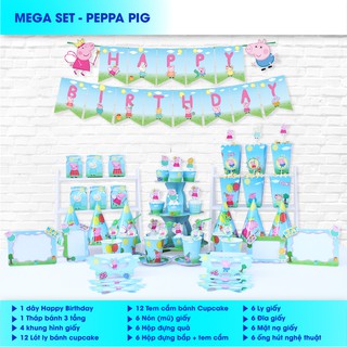 Set MEGA trang trí sinh nhật chủ đề PEPPA PIG ( HEO PEPPA )
