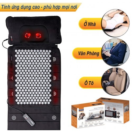 Đệm massage toàn thân có gối lăn hồng ngoại Lanaform Delight LA110316 - CHÍNH HÃNG