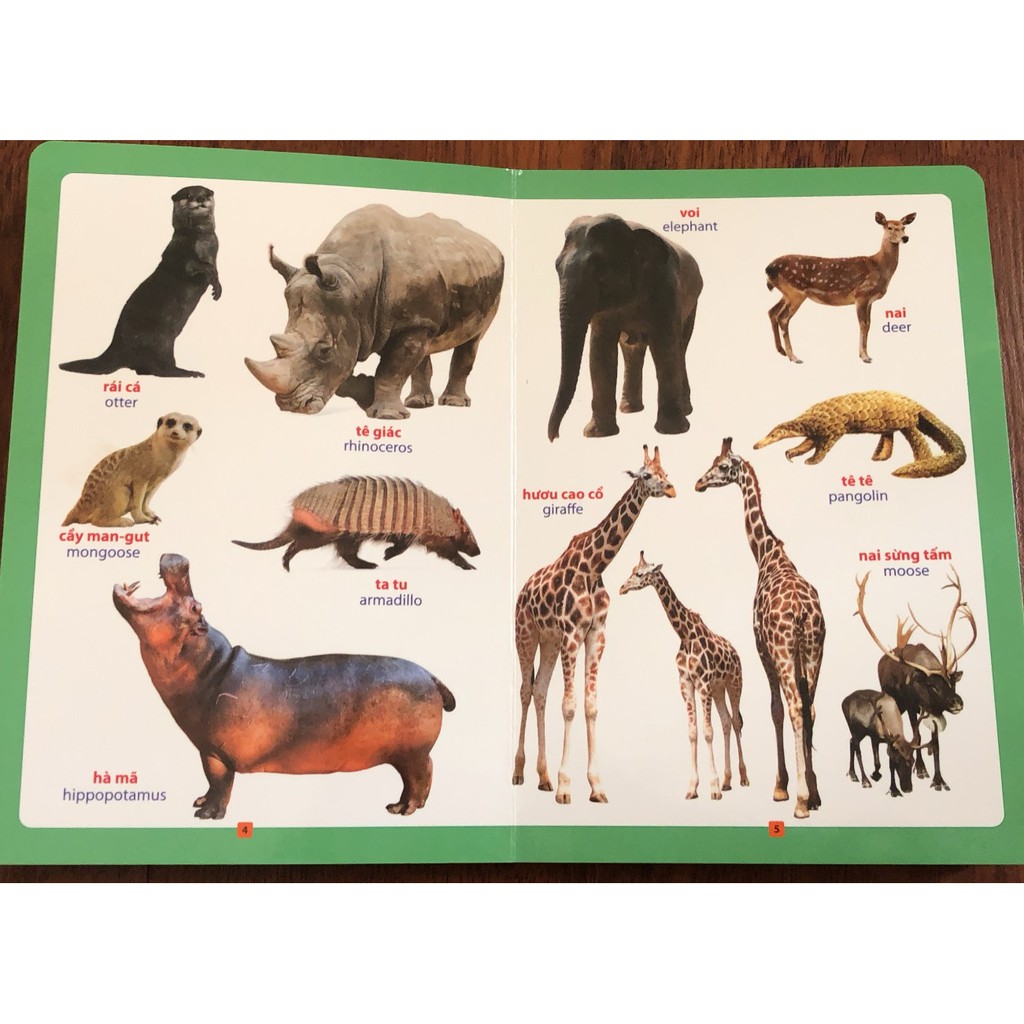 Sách - Bộ Từ điển bằng hình - Song ngữ Việt - Anh dành cho trẻ từ 0-6 tuổi: Loài vật quanh em