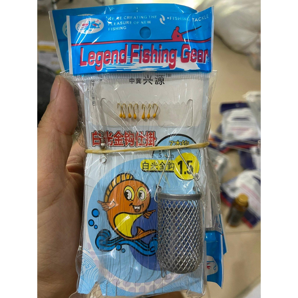 Giọ Câu Cá Mương Hạt Vàng 7 Lưỡi , siêu nhạy cá, chuyên mương, thiểu, cá ngão sông hồ anhkhoafishing