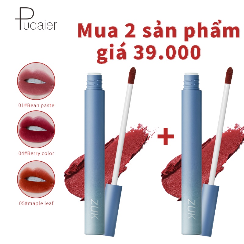 Son lì Pudaier mềm mịn như nhung 6 màu sắc tùy chọn 27g