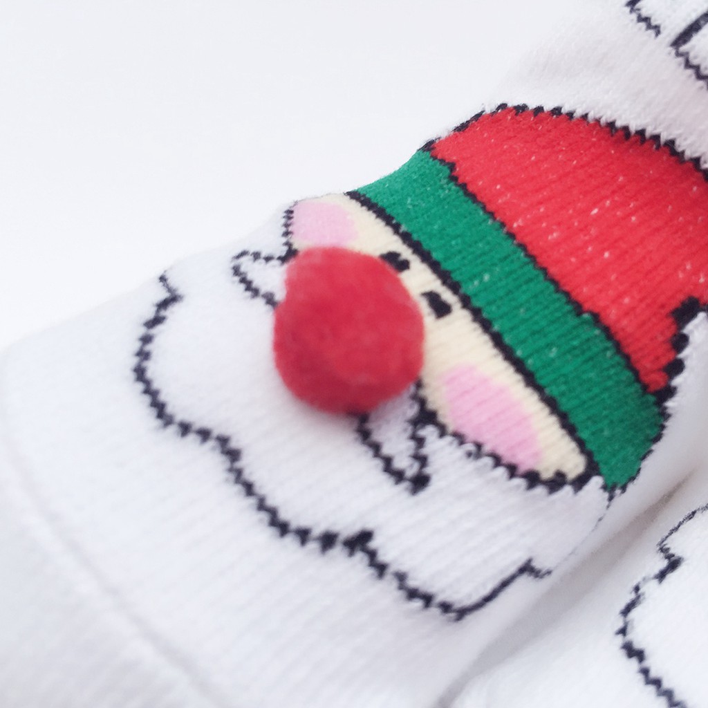 Vớ Sanlutoz Chất Liệu Cotton In Hình Giáng Sinh Cho Bé Sơ Sinh
