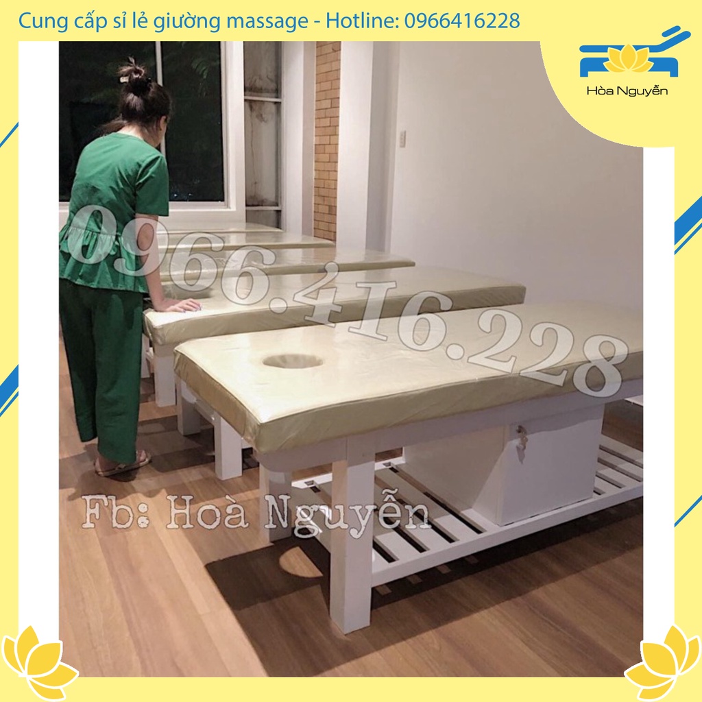 Giường spa chân gỗ thông siêu bền chắc - Có Sẵn