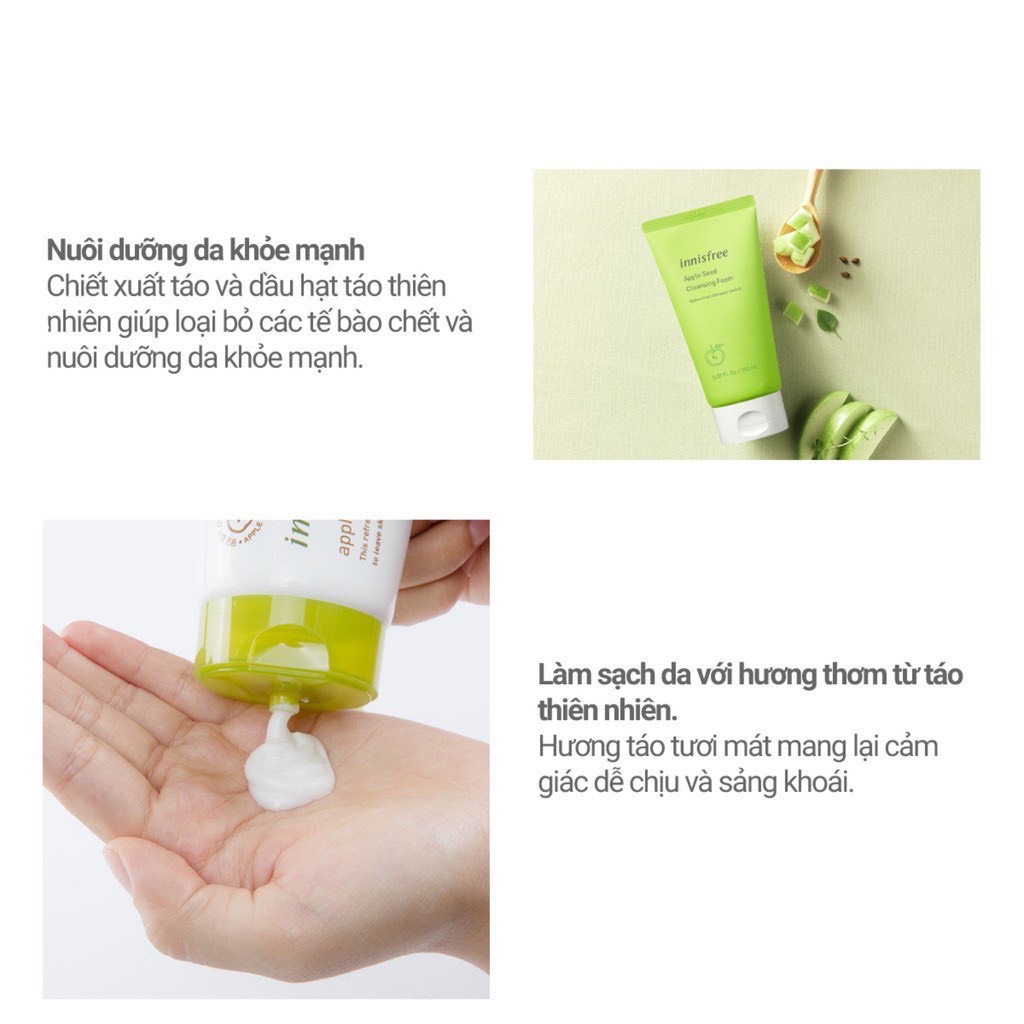 Sữa Rửa Mặt Innisfree Apple Seed Soft Cleansing Foam 150g