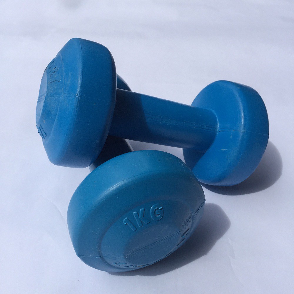 2 cục tạ 1kg tổng 1 cặp nặng 2kg tạ nhựa có ruột là xi măng non tập tay, vai ngực phù hợp cho nữ, trẻ em, người già