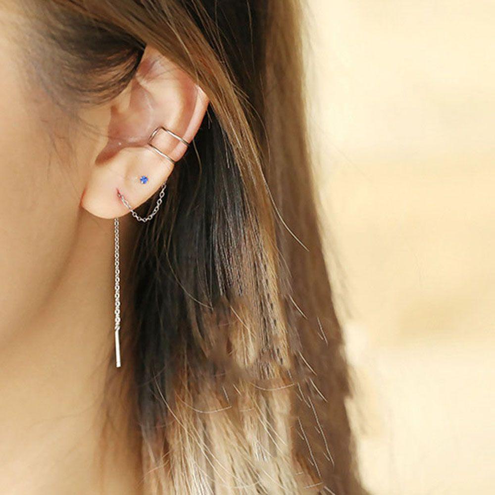 Bông Tai Dạng Kẹp Hình Tròn Phong Cách Hip Hop Thời Trang Cho Nữ