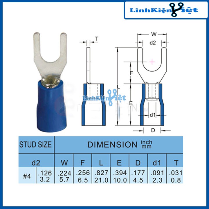 Đầu Cos Điện Càng Cua Gói 100 Chiếc SV2-4