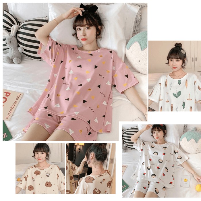 Đồ Bộ Nữ Mùa Hè Dễ Thương Nhiều Hình Nhiều Mẫu - Đồ Bộ Tay Ngắn Đủ Size BTTL103