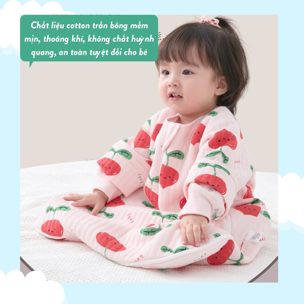 [MẪU MỚI] Túi Ngủ Trẻ Em - Túi Ngủ Cho Bé Cotton Trần Bông Mùa Đông (Mở Tay, Mở Chân)