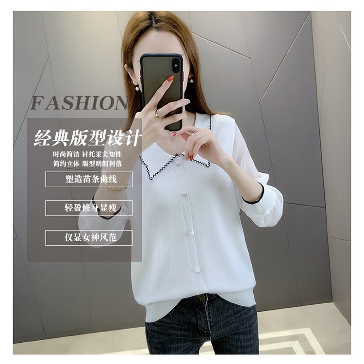 Girl's Ice Silk Blouse Three-quarter Sleeve Bottom Shirt