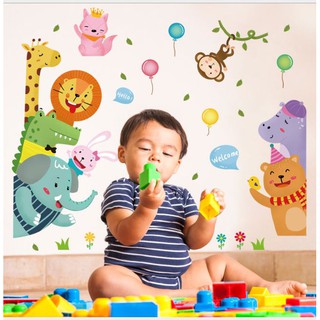 Decal dán tường động vật sư tử và bạn 1 - sk9323
