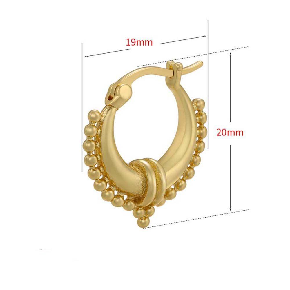 Bông Tai Tròn VANES1 Thiết Kế Đơn Giản Phong Cách Hip Hop Thời Trang Cho Nữ