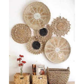 [Giá xưởng] Bộ đĩa cói treo tường trang trí mẫu 5