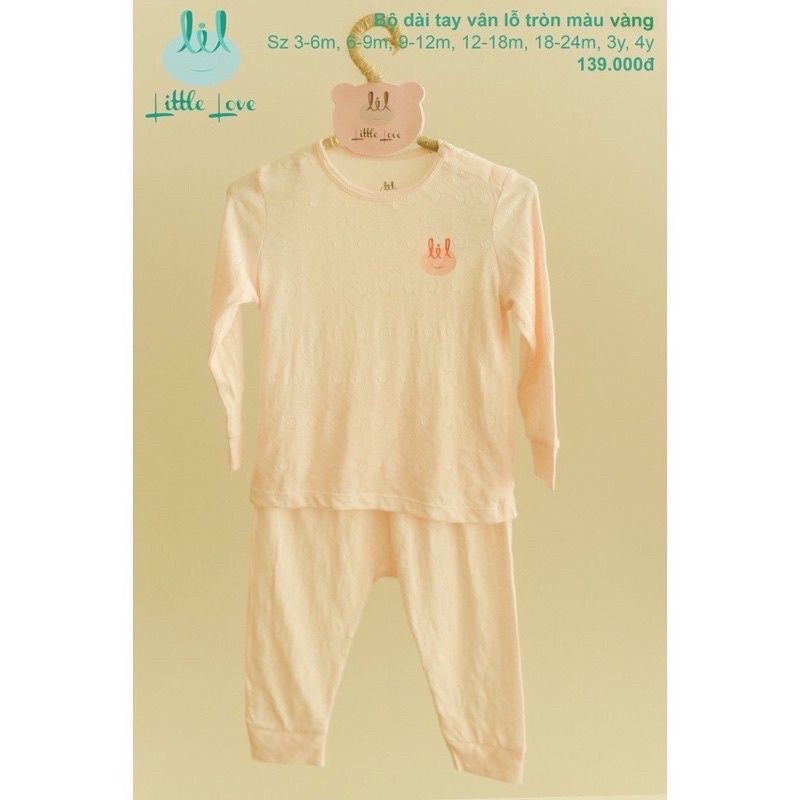 Bộ dài tay vân lỗ tròn size 3m-4y