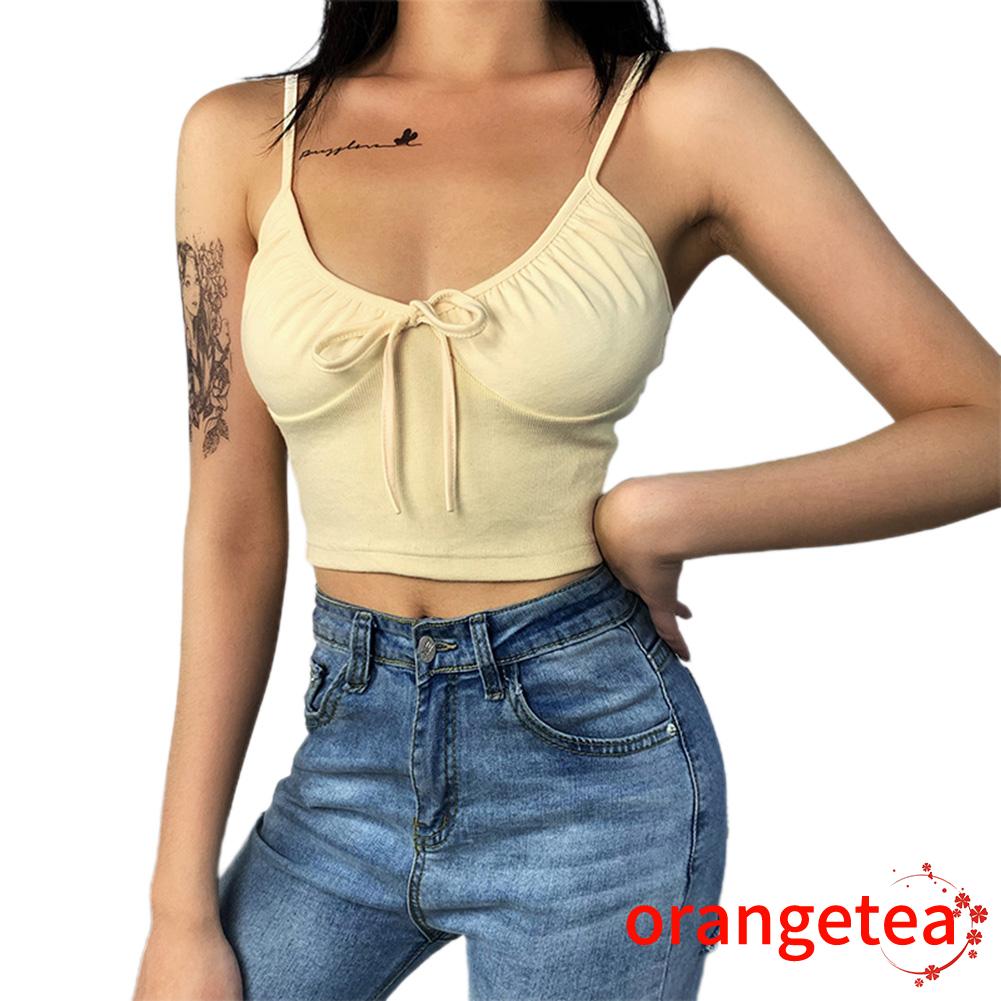 Áo Crop Top Sát Nách Gợi Cảm Cho Nữ