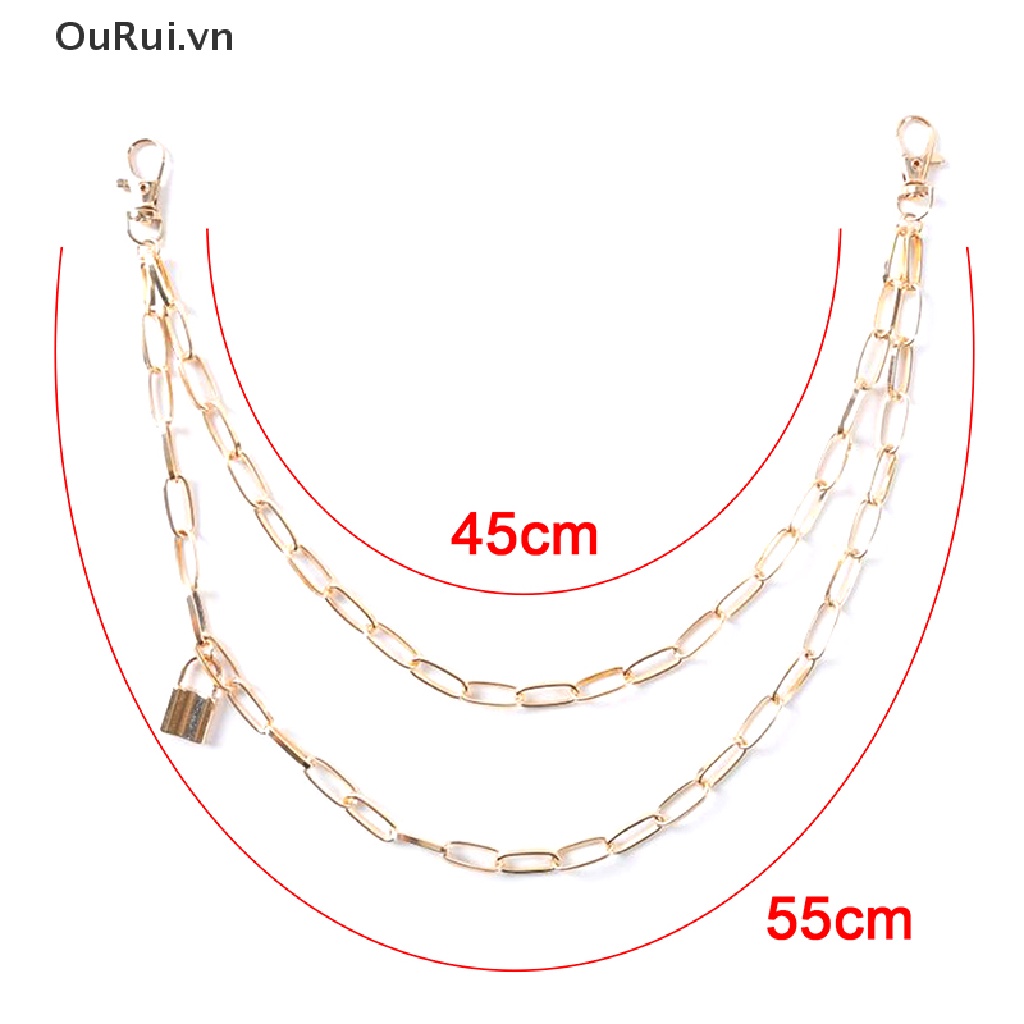 Dây Xích Hai Lớp Kèm Móc Khóa Phong Cách Hip Hop Thời Trang Cho Nam Và Nữ