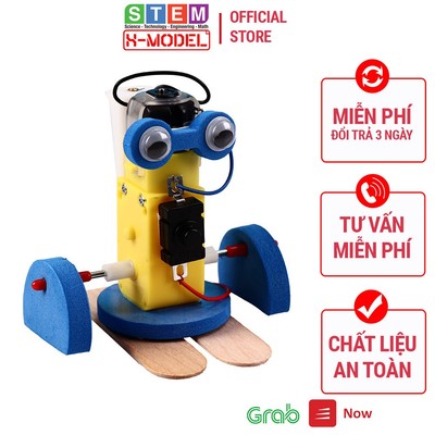 Bộ mô hình robot đi bộ điện tự chạy bằng pin ST75 cho bé lắp ráp X- MODEL Giáo dục STEM, STEAM