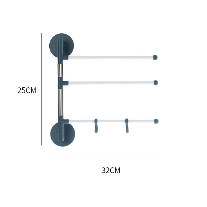 Giá treo khăn nhà tắm 5 nhánh  xoay 180 độ tiện lợi chắc chắn