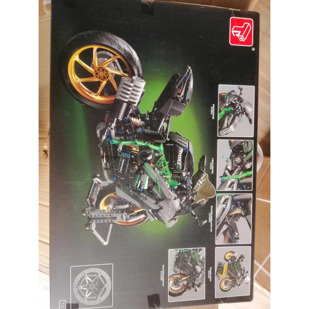 Đồ chơi Lắp ráp Mô hình xe máy T4019 1858pcs City Tech Motorcycle Car Kawasaki H2R 1: 5