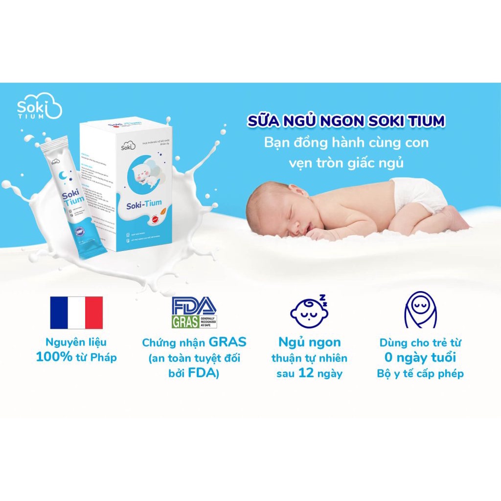 Combo 4 hộp Soki Tium giúp bé ngủ ngon, sâu giấc dành cho bé dưới 12 tháng tuổi - ST04