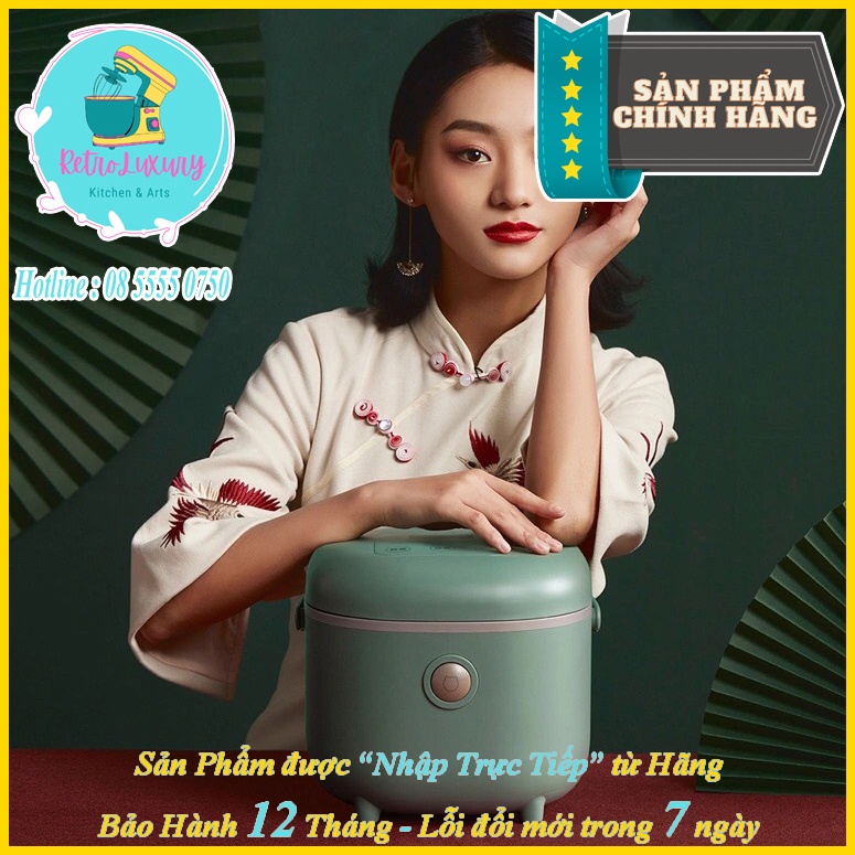 Nồi cơm điện mini đa năng BEAR 3L màu xanh núm tròn bảo hành 12 tháng ( dành cho 2-4 người)