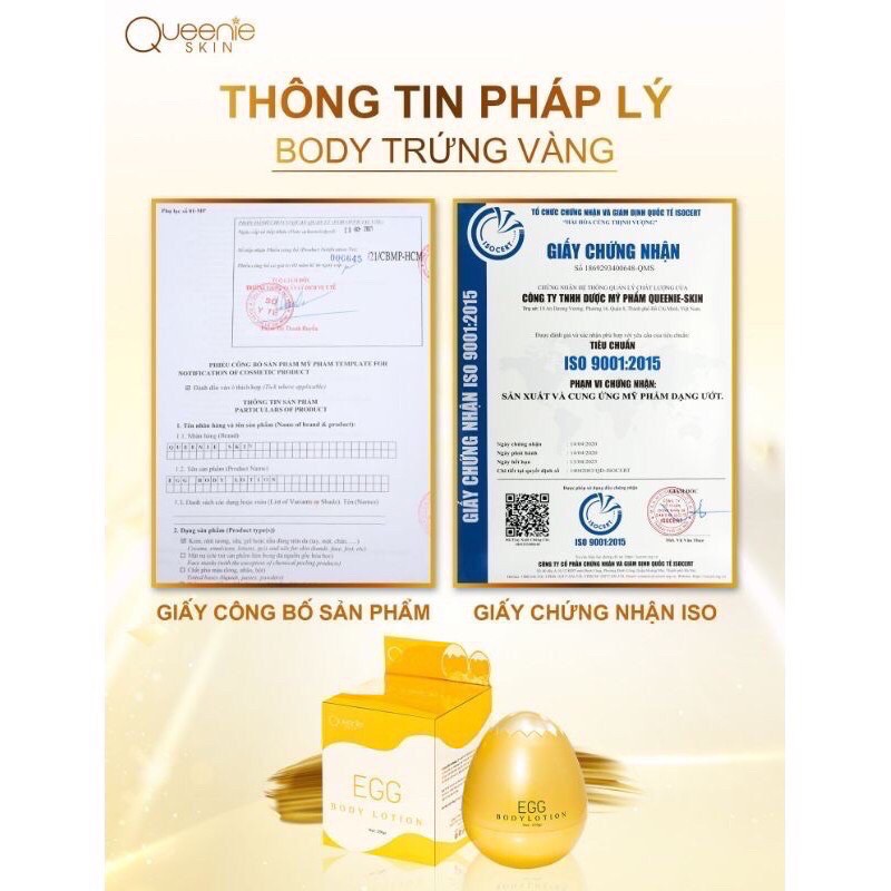 Body Trứng Vàng Queenie tặng Huyết Thanh Kích Trắng