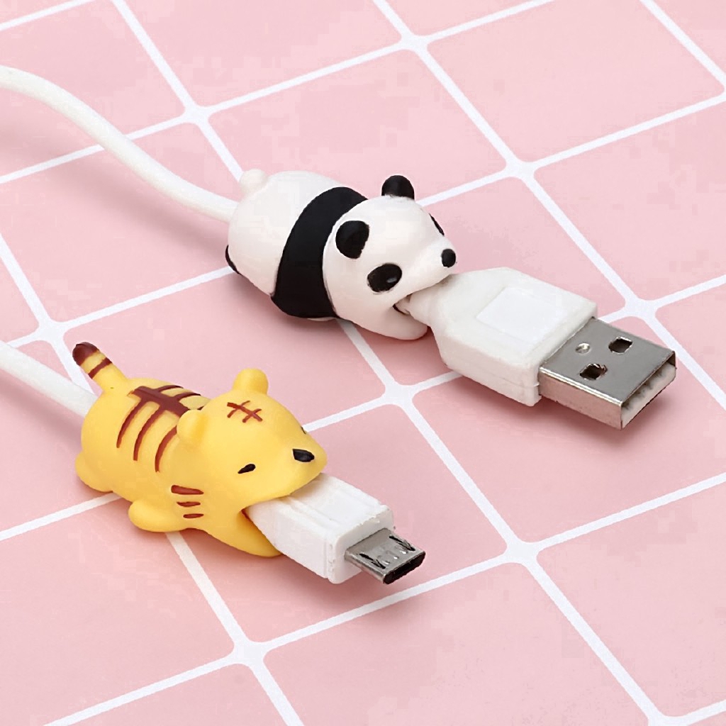 Phụ kiện bảo vệ đầu dây cáp hình nhân vật hoạt hình dễ thương
