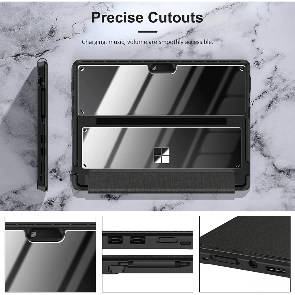 Ốp Điện Thoại TPU + PC Trong Suốt Chống Sốc Cho Microsoft Surface Pro 9 13 "2022 / Pro 8 2021
