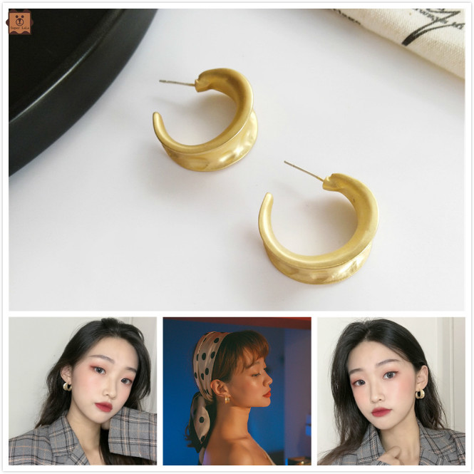 Bông Tai Hình Chữ C Thiết Kế Đơn Giản Dành Cho Nữ