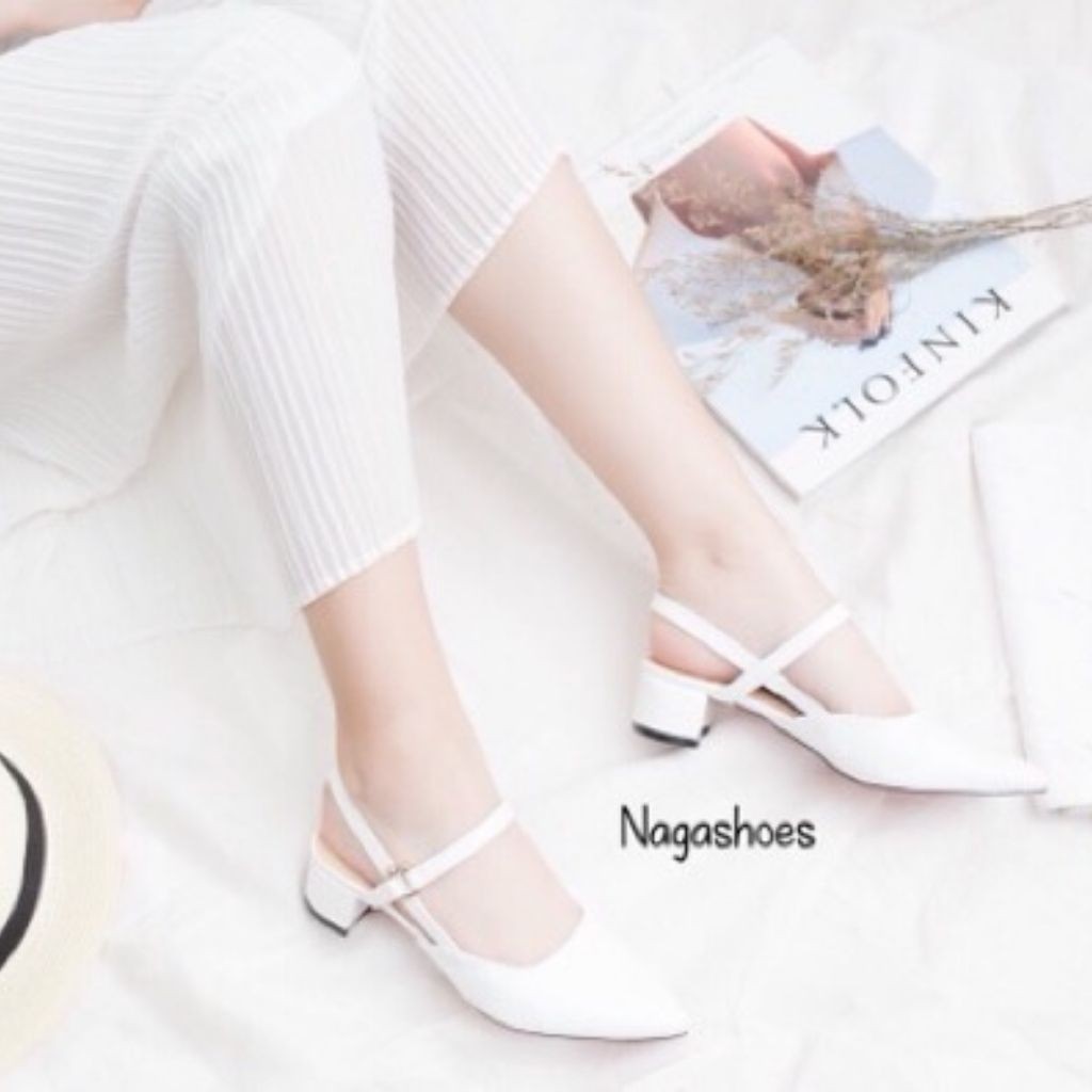 Free Ship - Hàng Loại 1 - Giày Sandal Bít Mũi Hở Gót Nữ Có Quai Hậu Chất Da Mềm Đế Cao 3Cm