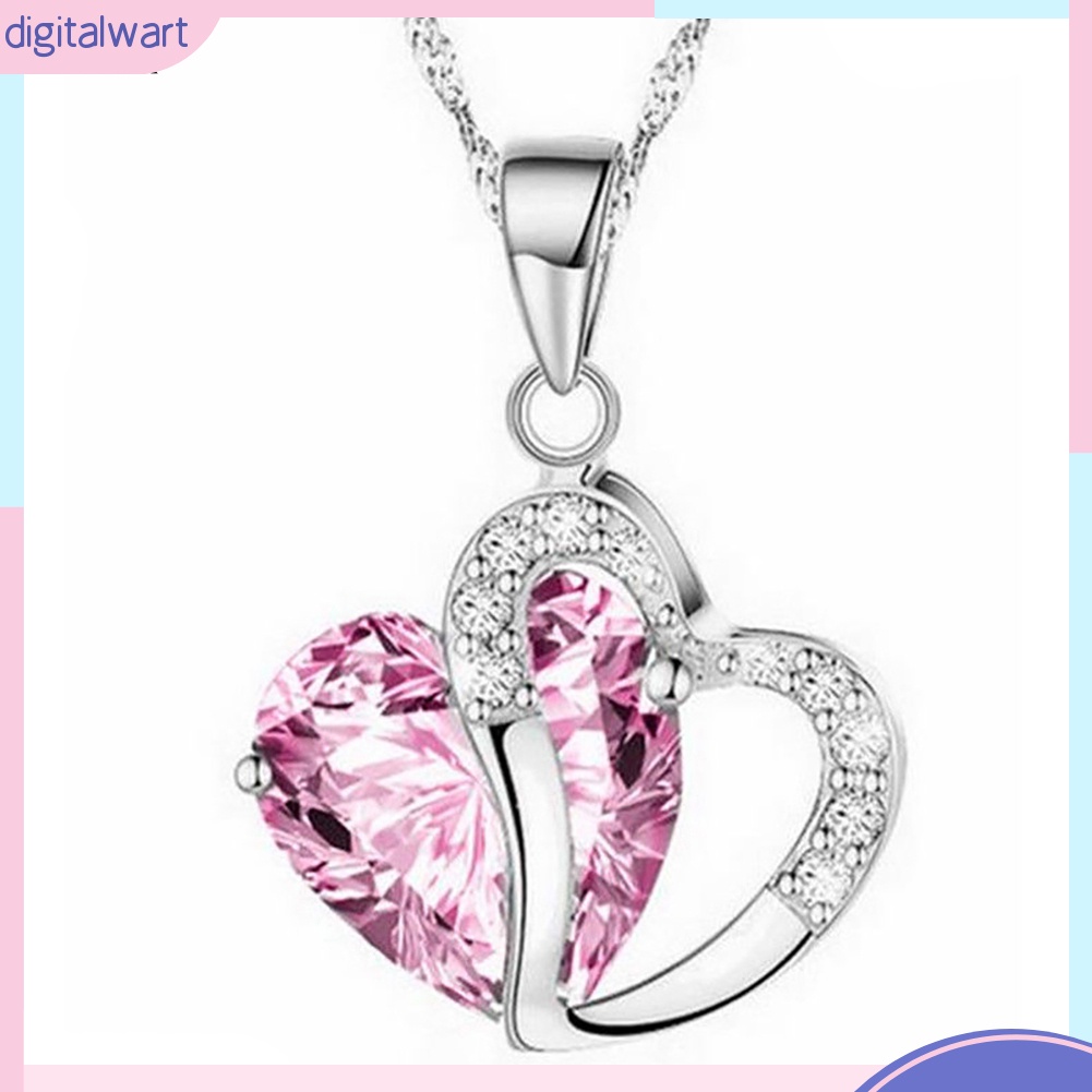 Dây Chuyền Mặt Trái Tim Đính Đá Thời Trang Cho Nữ