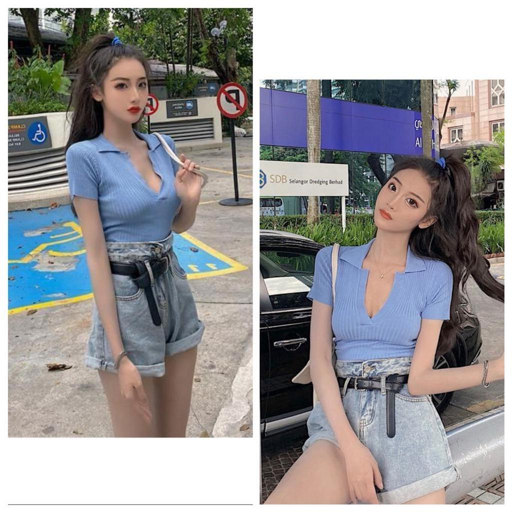 áo polo Ngắn Tay Mẫu  Theo Phong Cách Retro Dành Cho Nữ