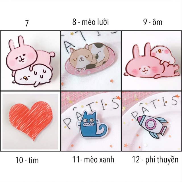 Huy hiệu, Pin cài áo, túi hoạt hình nhựa
