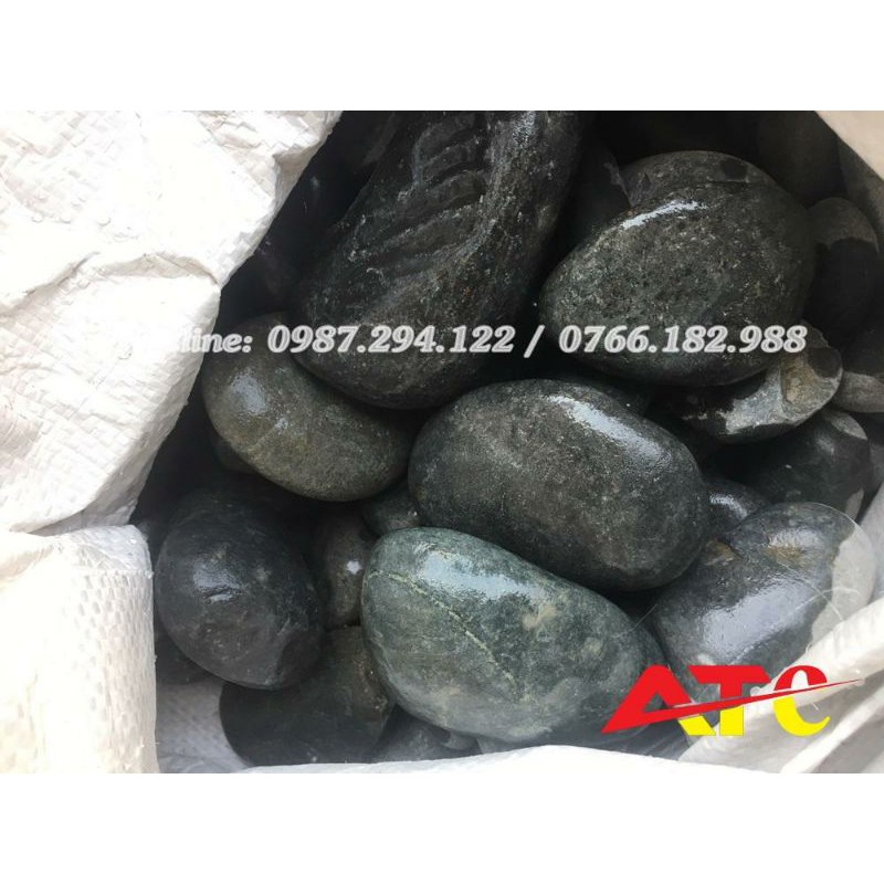 Sỏi cuội đen tự nhiên kích thước 6-10cm